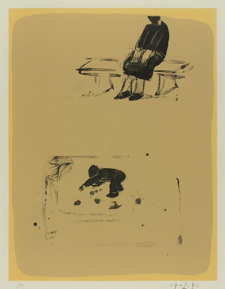 即納在庫あ餌　母と子　香月泰男　y.kazuki　とある不思議な技法の絵画　未鑑定　模写　サムホール　暖かい心を感じる作品です 人物画