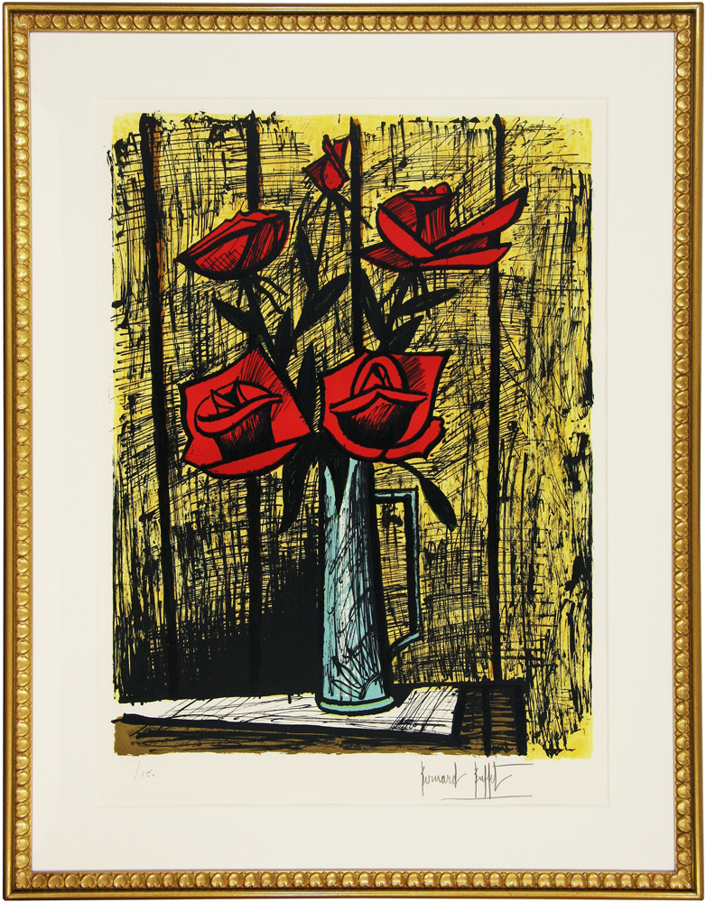 ベルナール・ビュッフェ 「赤いバラ」 Bernard Buffet - 創業34年 美術 ...